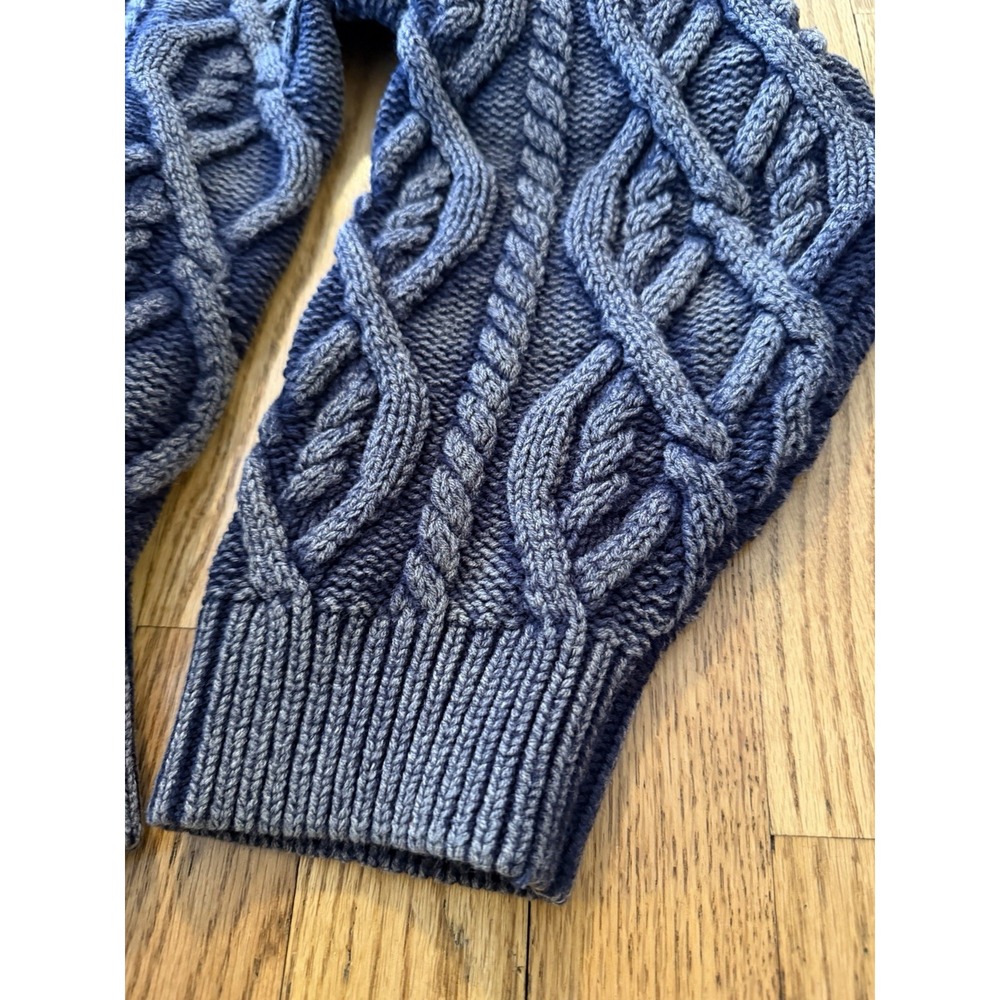 NWT Lucky Brand Fisherman‎ Chunky Cable Knit Pull Over Sweater Blue Comfy Wom XL - Picture 7 of 11